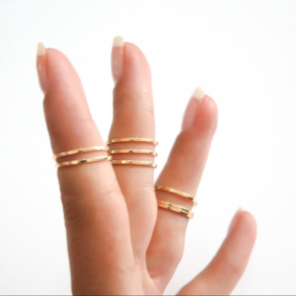 NWOT- Express Gold Midi Ring Set - Picture 4 of 16